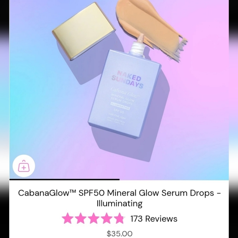 NEW: Naked Sundays CabanaGlow SPF 50 Mineral Glow Serum Drops - Illuminating - Picture 4 of 6